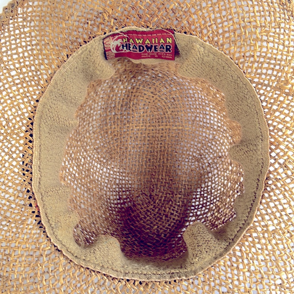 Gently Used Unisex Original Genuine Hawaiian Headwear Straw Hibiscus Print Hat - Picture 3 of 10